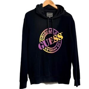 Guess Originals Los Angeles Black Graphic Logo Hoodie Sweatshirt Sz S Retro 90’s